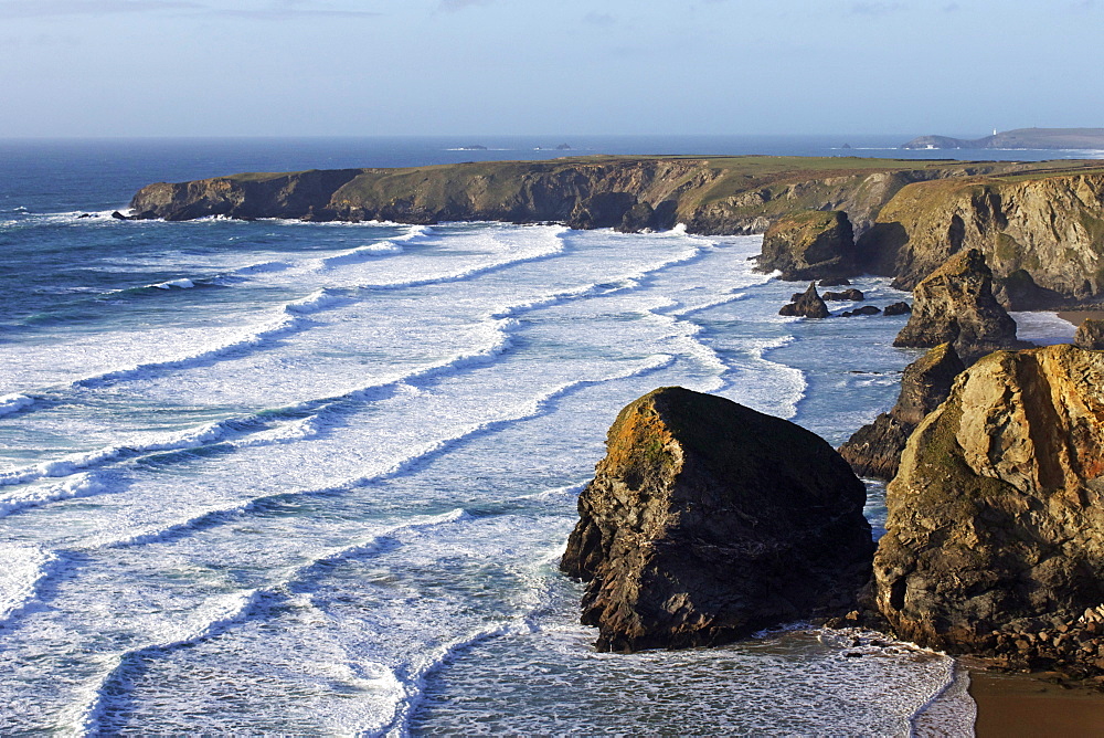 Bedruthan Steps, Cornwall, England, United Kingdom, Europe