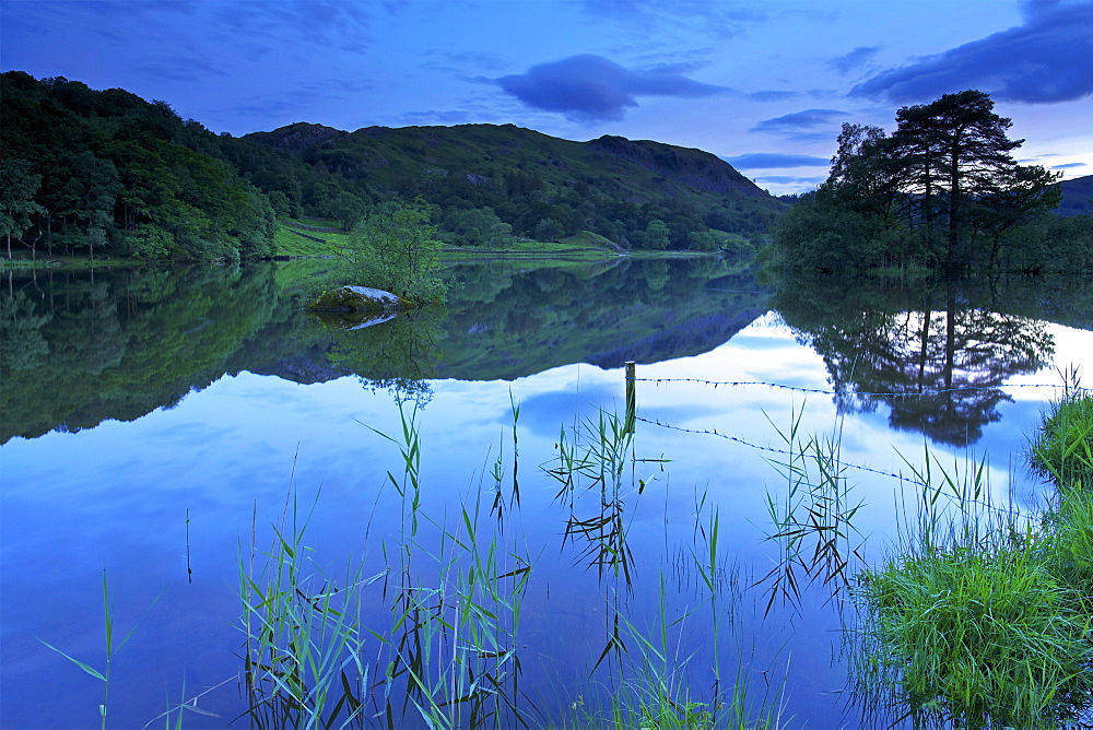 Sunset, Rydal Water, Lake District National Park, Cumbria, England, United Kingdom, Europe