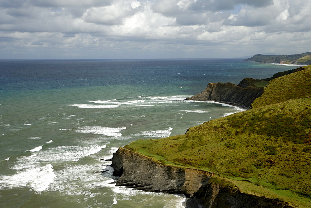 Basque Coast from high viewpoint, Costa Vasca, Euskadi, Spain, Europe