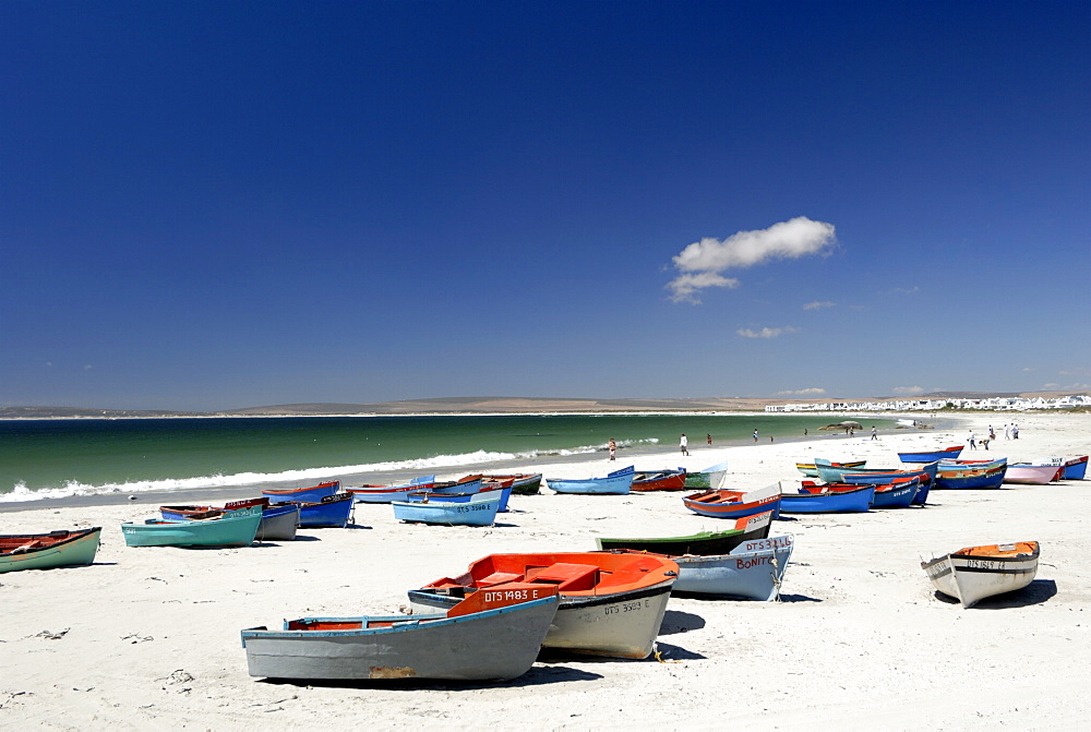 Beach and fishing boats, Paternoster, Western Cape, South Africa, Africa