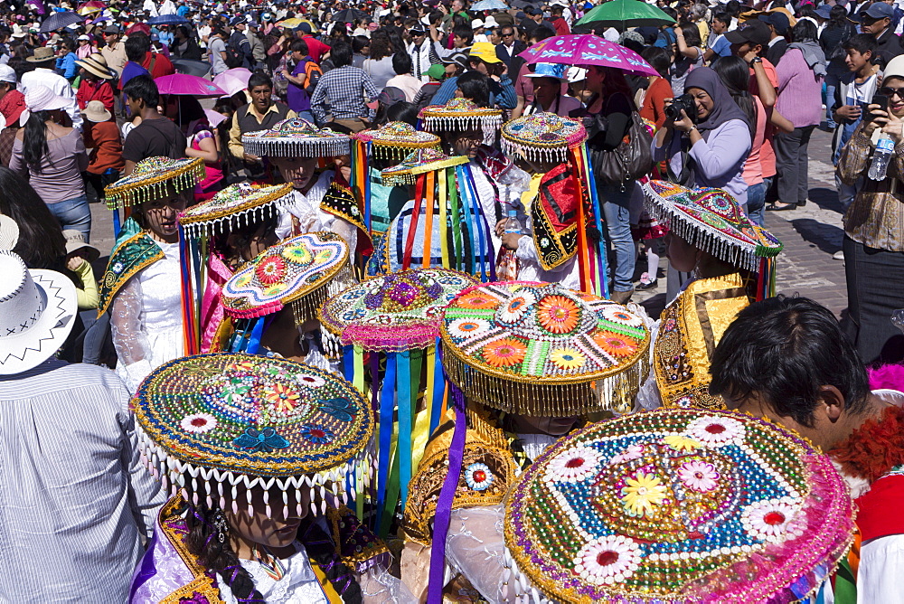 The festivities of Corpus Christi, the most important religious festival in Peru, held in Cuzco, Peru, South America