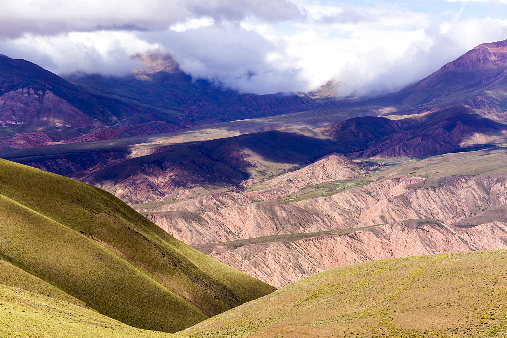 Multi coloured mountains, Humahuaca, province of Jujuy, Argentina, South America