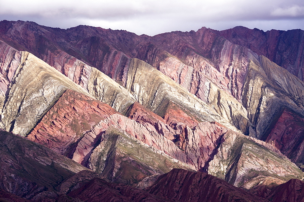 Multi coloured mountains, Humahuaca, province of Jujuy, Argentina, South America