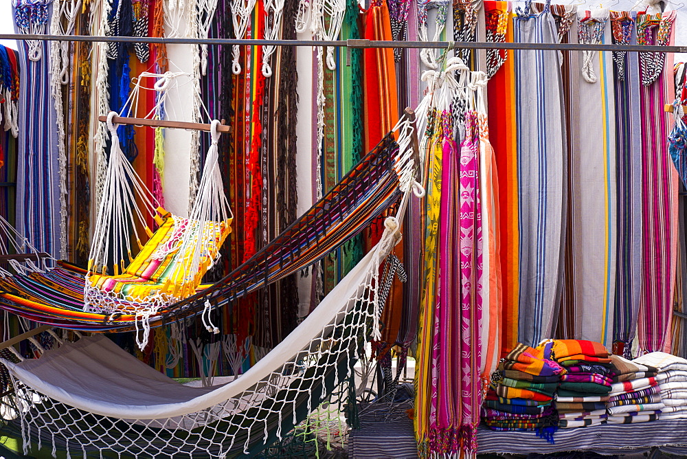 Hammocks for sale, Otovalo craft market, Otovalo, Ecuador, South America