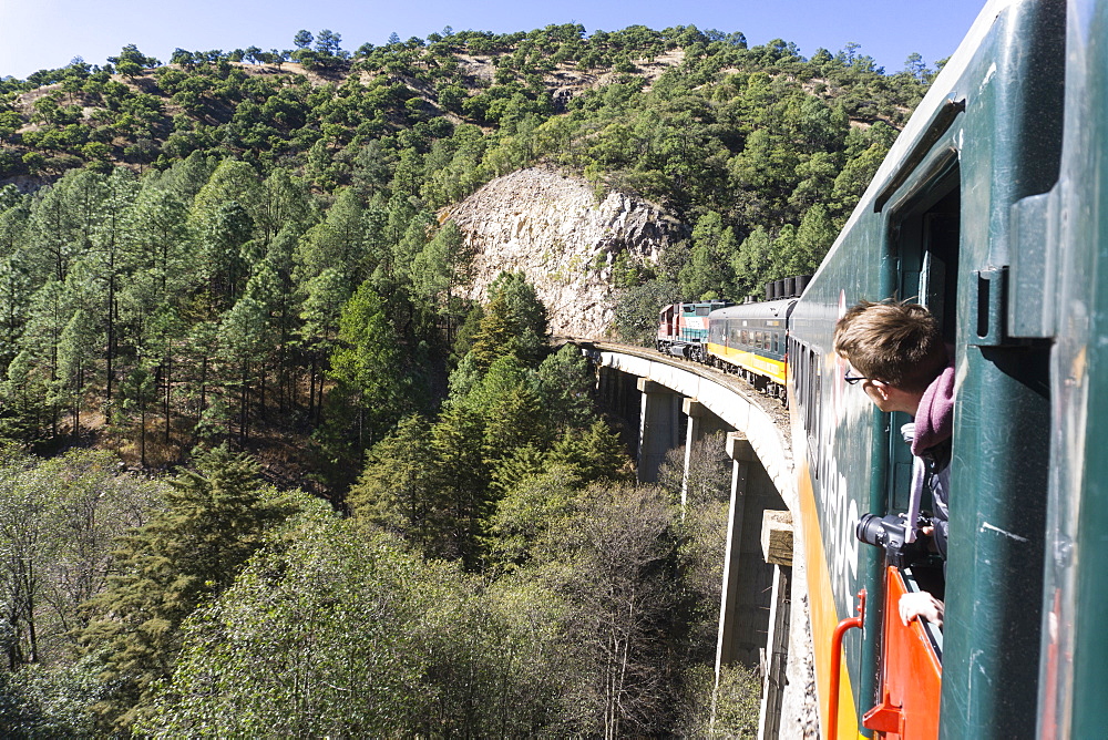 The El Chepe railway from Fuerte to Creel along the Copper Canyon, Mexico, North America