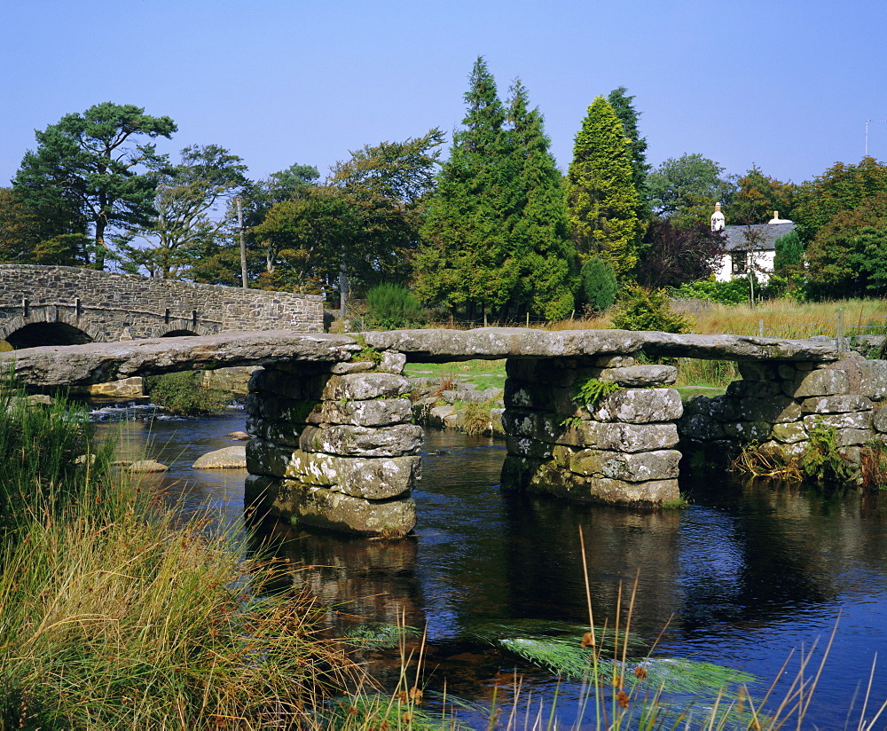 Clapper Bridge, Postbridge, Dartmoor, Devon, England, UK