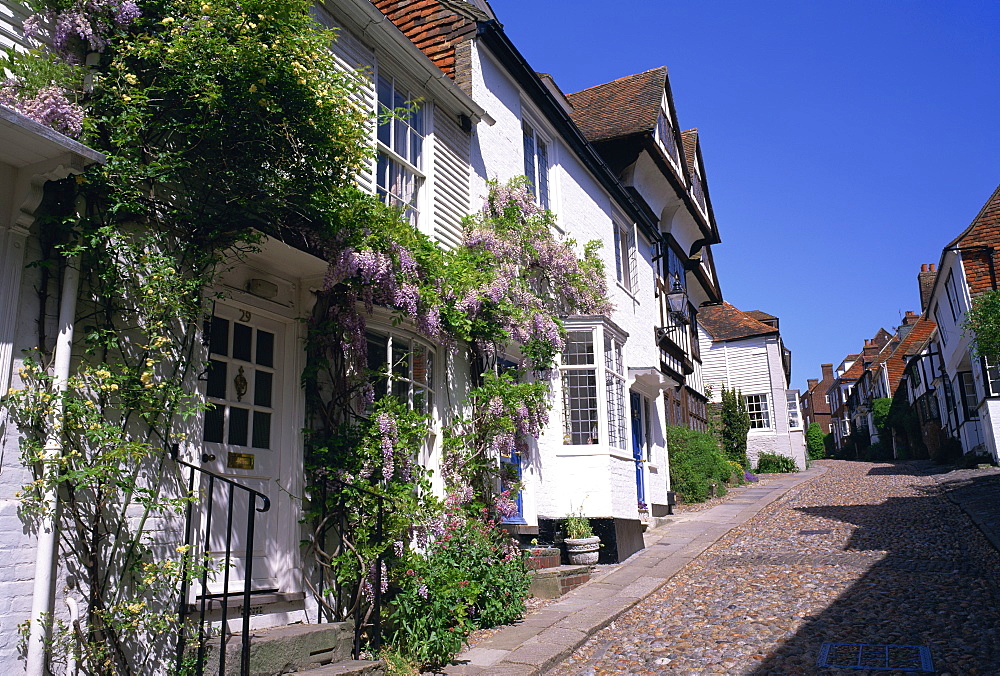 Cobbled street in Rye, Sussex, England, United Kingdom, Europe