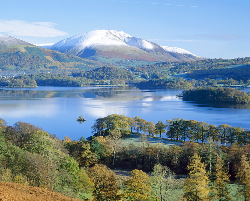 Derwent Water, with Blencathra behind, Lake District, Cumbria, England, UK 