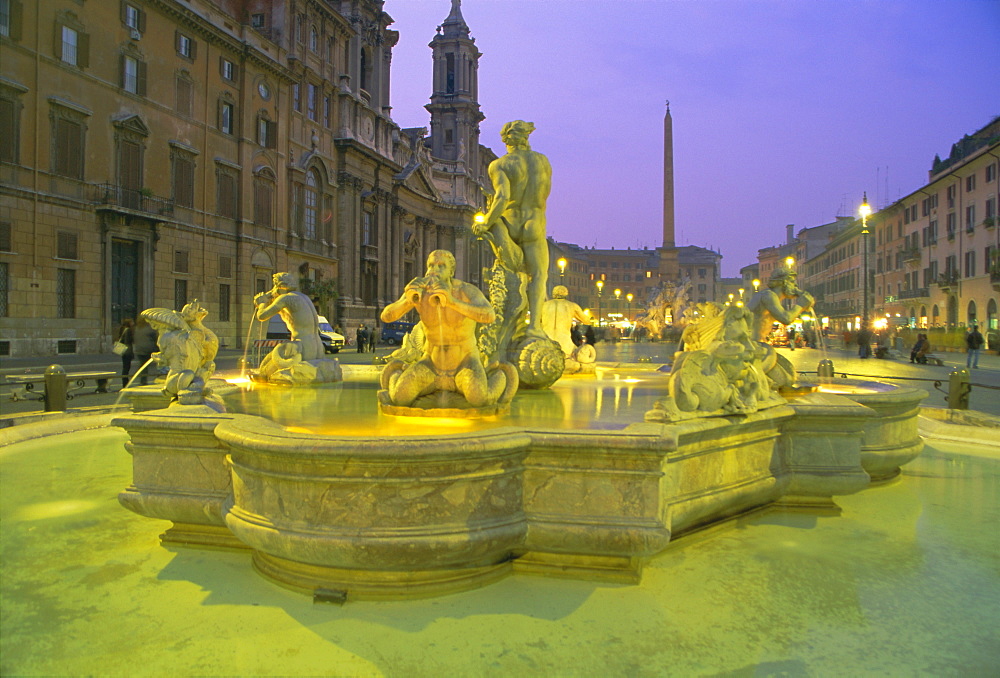 Fountain, Piazza Navona, Rome, Lazio, Italy, Europe