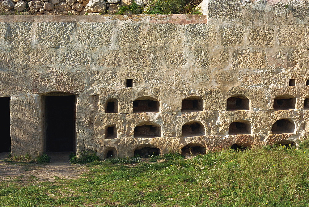 Roman bee hives (arched apiaries), near St. Paul's Bay, Xemxita, Malta, Europe