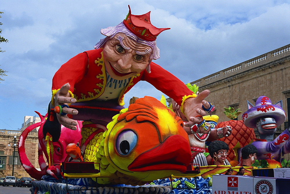 Carnival floats, Valletta, Malta, Europe