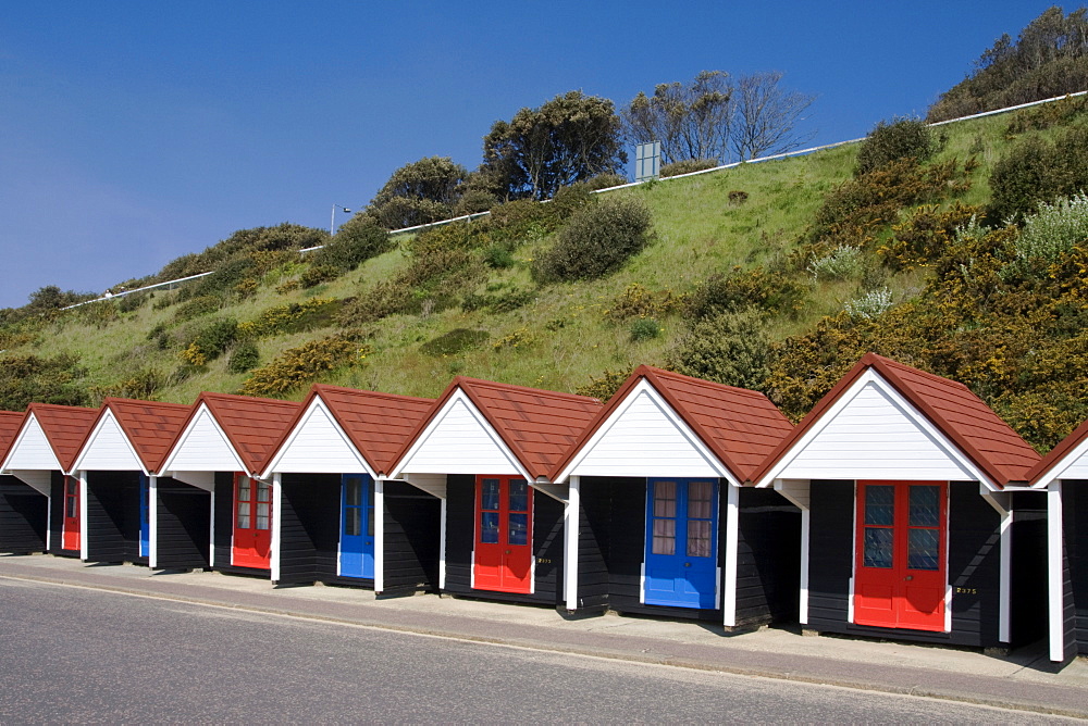 Beach huts at Bournemouth, Dorset, England, United Kingdom, Europe