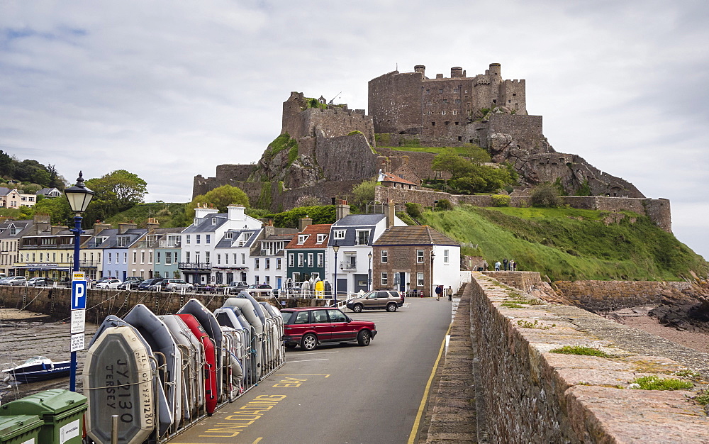 Gorey Castle (Mont Orgueil Castle) and Harbour, Jersey, Channel Islands, United Kingdom, Europe