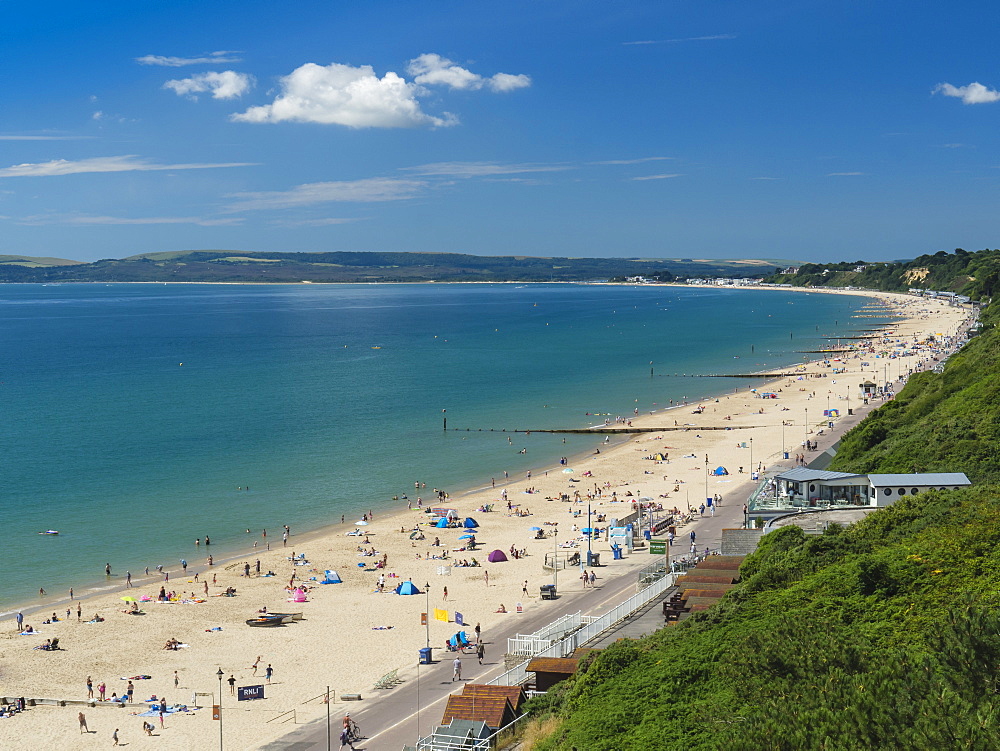 Bournemouth West Beach and Cliffs, Poole Bay, Dorset, England, United Kingdom, Europe