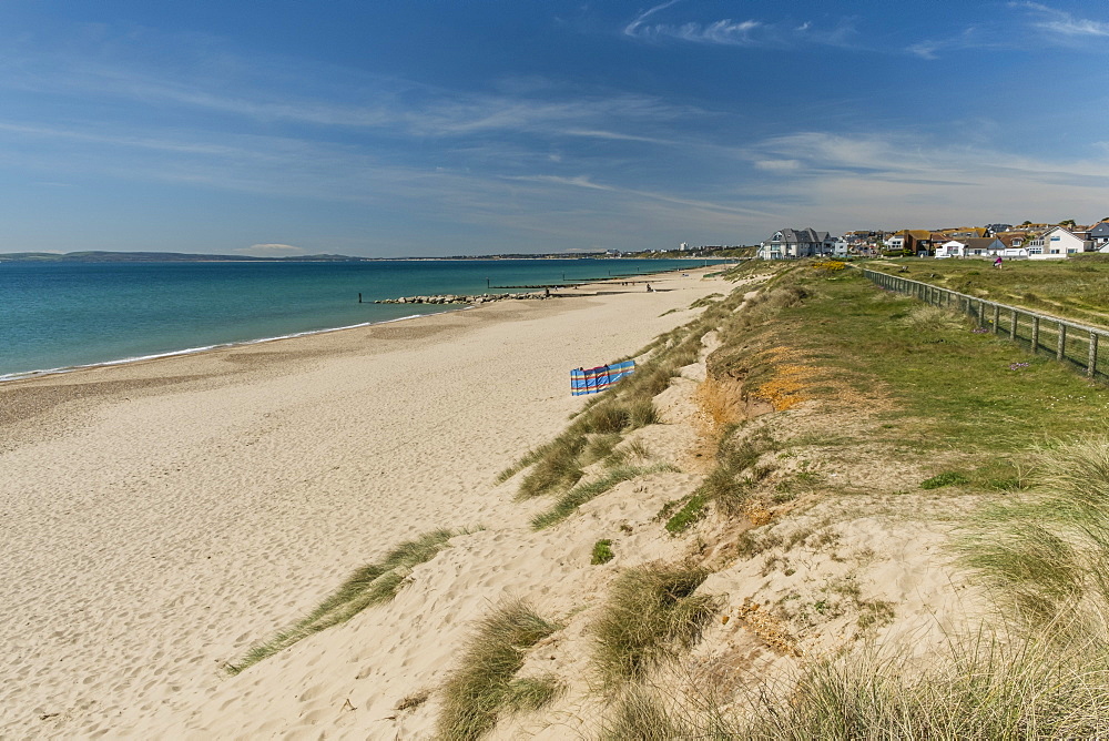 Southbourne Beach looking west to Bournemouth, Poole Bay, Dorset, England, United Kingdom, Europe