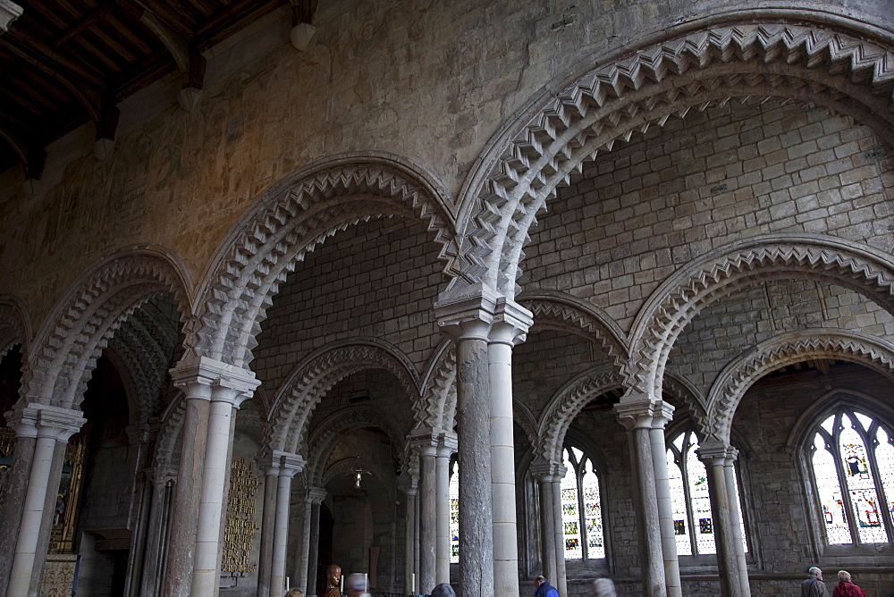 Interior view of arches in Galilee Chapel, Durham Cathedral, Durham, England, United Kingdom, Europe