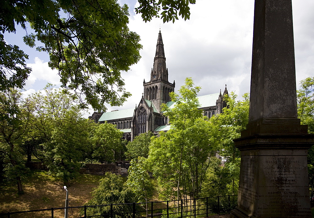 St. Mungo's Cathedral from southeast, Glasgow, Scotland, United Kingdom, Europe