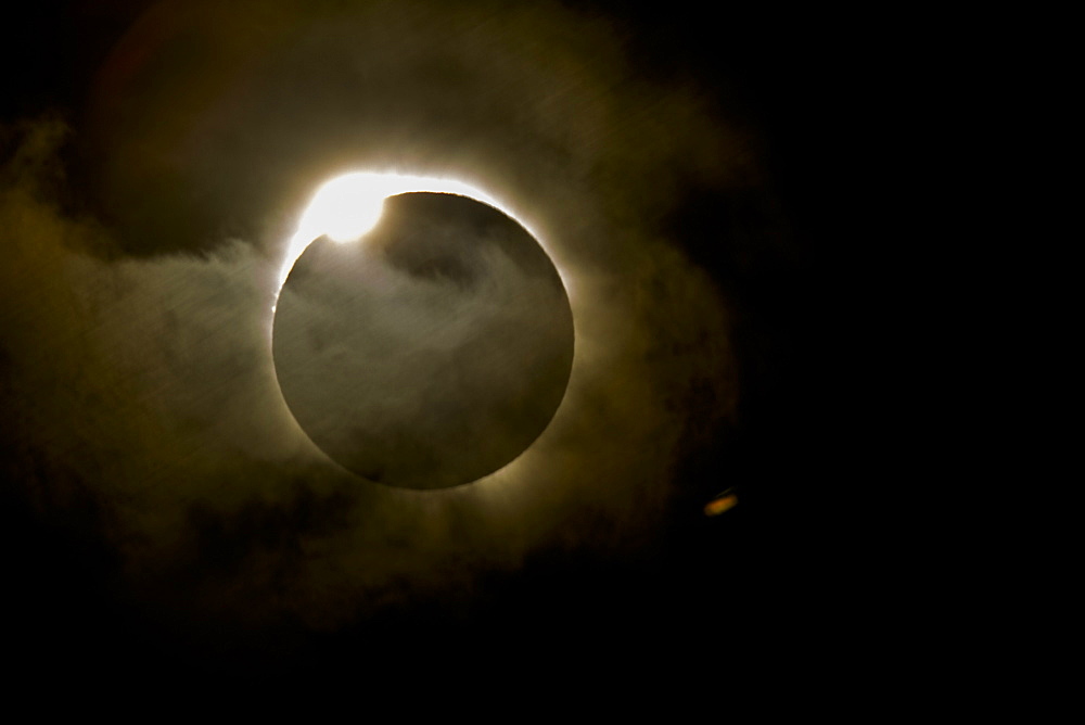 Diamond ring effect during total eclipse of the sun on 13 November 2012 from Palm Cove, Cairns, North Queensland, Australia, Pacific