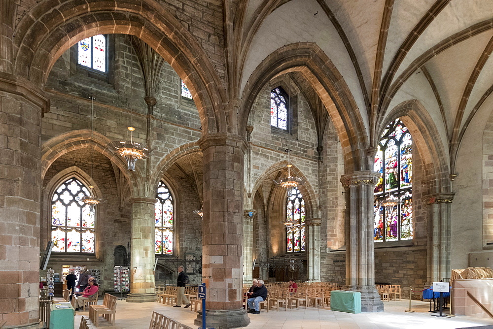 Interior looking northeast, St. Giles' Cathedral, Edinburgh, Scotland, United Kingdom, Europe