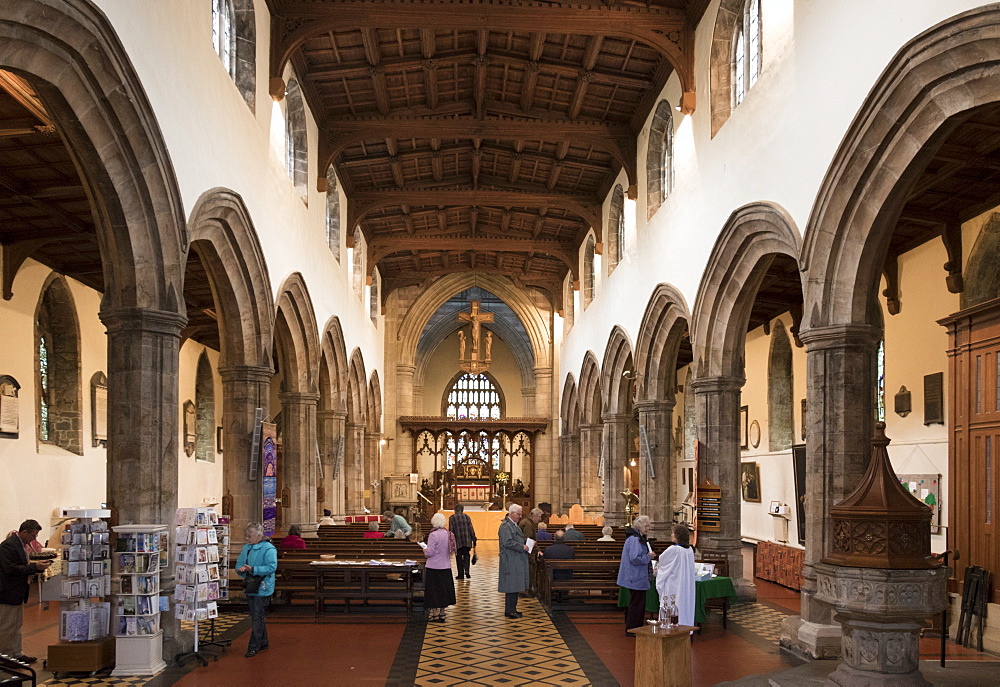 Interior looking East, Bangor Cathedral, Wales, United Kingdom, Europe