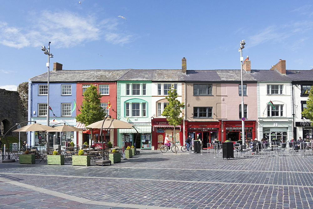 Shops in Castle Square, Caernarfon, Wales, United Kingdom, Europe