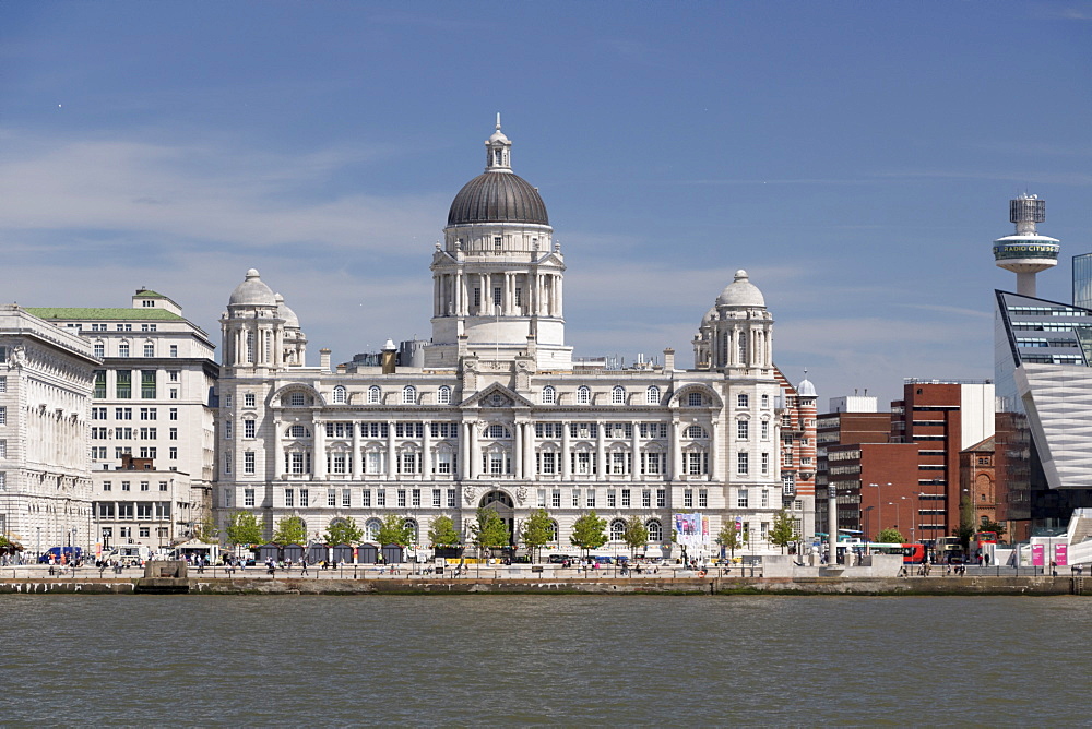 Port of Liverpool Building from the Mersey, Liverpool, Merseyside, England, United Kingdom, Europe