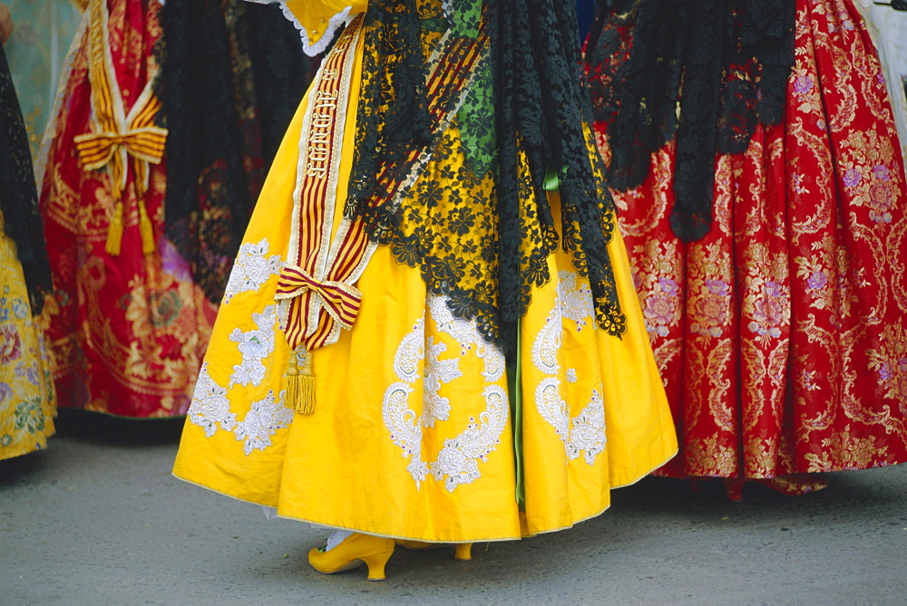 Traditional dresses, Las Fallas fiesta, Valencia, Spain, Europe