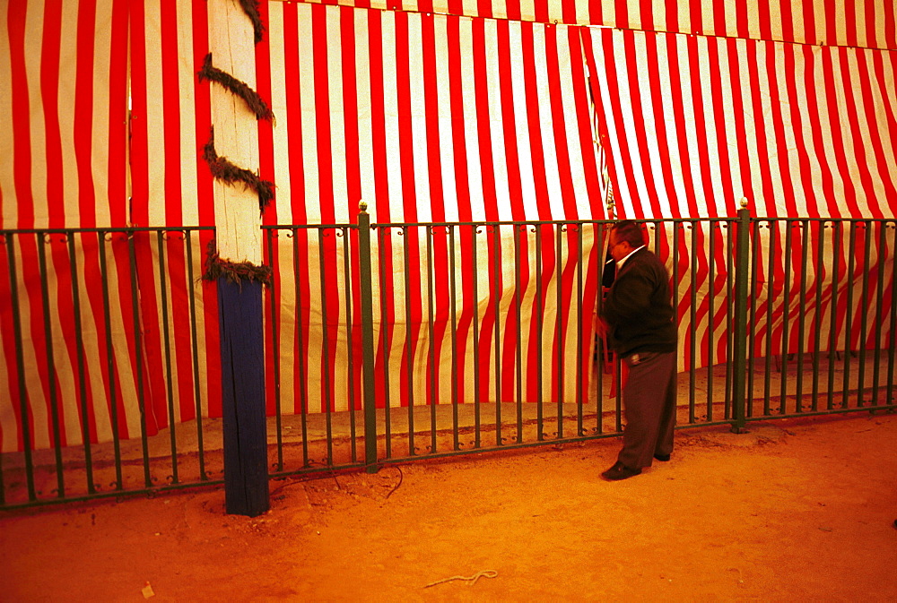 Seville - Spain - The Feria de Abril - Seville Fair - Taking a peek at the party-goers inside a caseta 