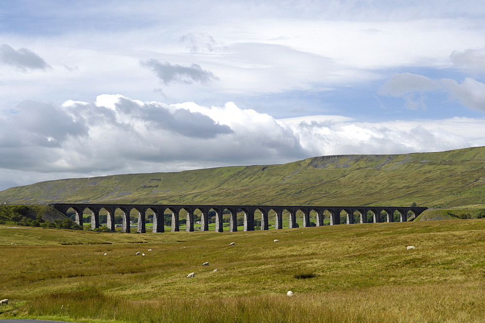 The Ribblehead Viaduct on the Settle-Carlisle railway line, North Yorkshire, England, United Kingdom, Europe