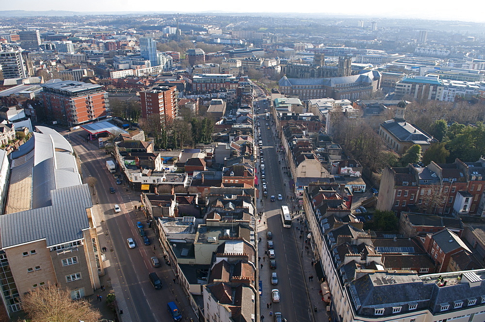 Looking down Park Street, Bristol, England, United Kingdom, Europe