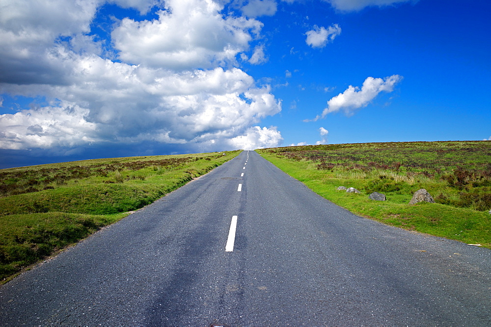 Road across Dartmoor, Devon, England, United Kingdom, Europe