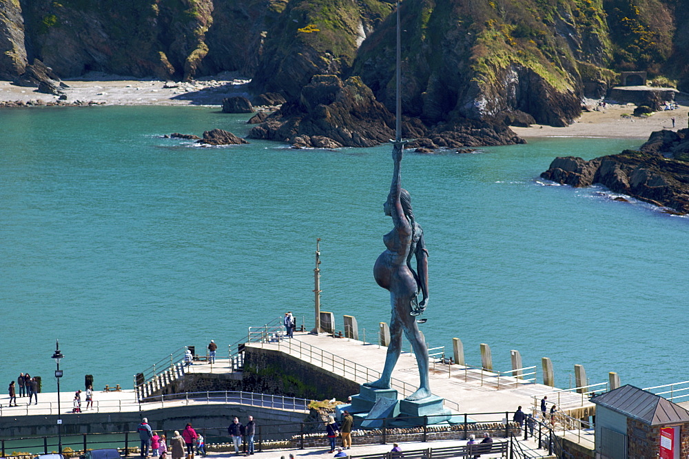 Verity statue by Damien Hirst, Ilfracombe, Devon, England, United Kingdom, Europe