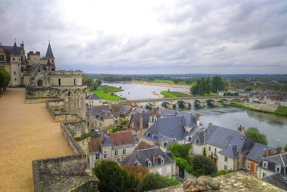 River Loire from the Chateau, Amboise, Indre et Loire, Centre, France, Europe