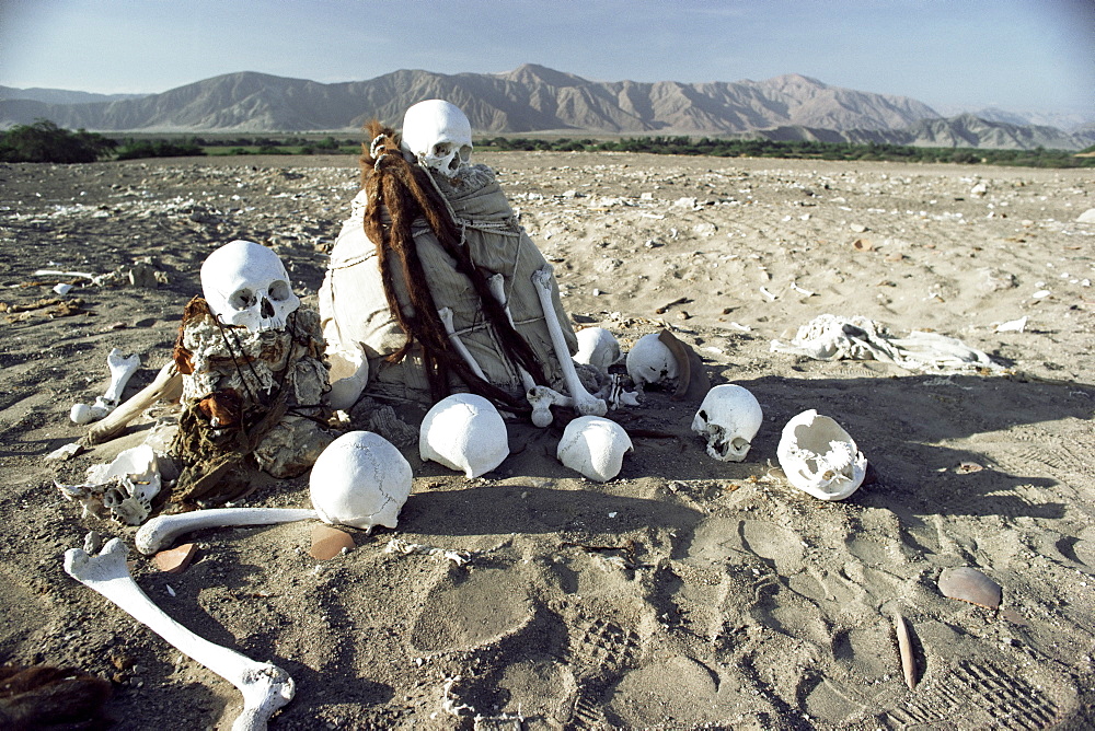 Nazca desert cemetery, Peru, South America