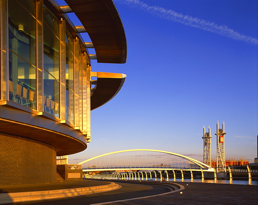 Salford Quays and Bridge, Manchester, England, United Kingdom, Europe