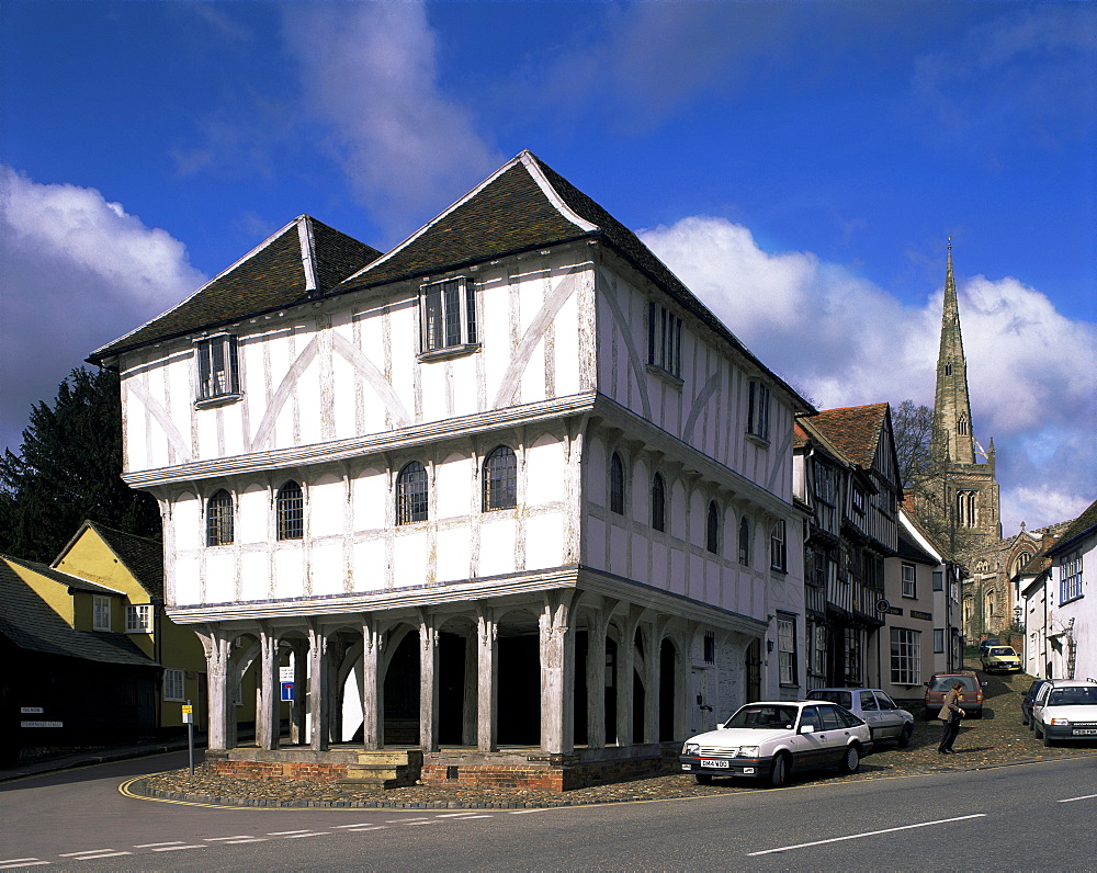 Town Hall and church, Thaxted, Essex, England, United Kingdom, Europe