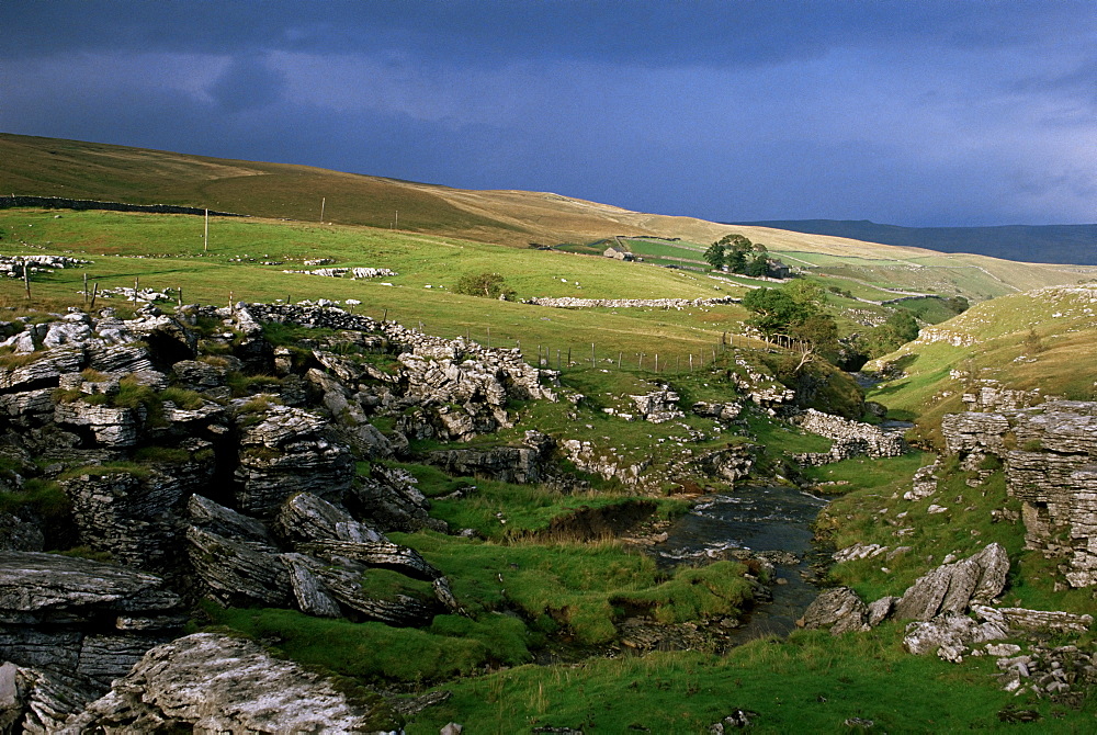 Pen-y-Ghent, Hesleden Beck, Pennines, Yorkshire, England, United Kingdom, Europe