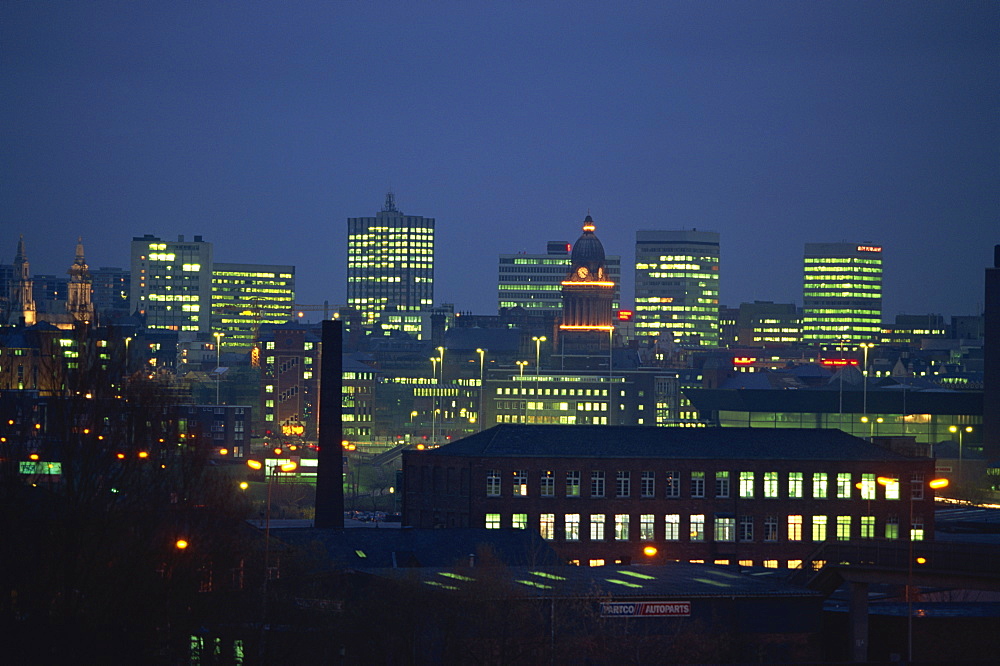 City skyline from the Armley area, Leeds, Yorkshire, United Kingdom, Europe