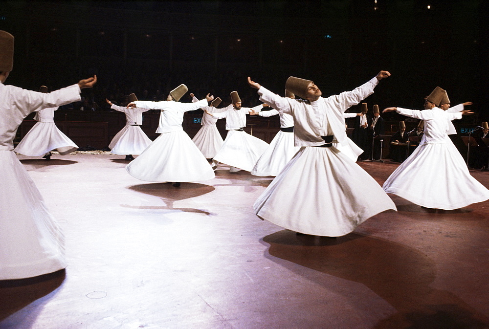 Taken at the Royal Albert Hall, London, the Whirling Dervishes of Konya, Turkey, Asia Minor, Eurasia