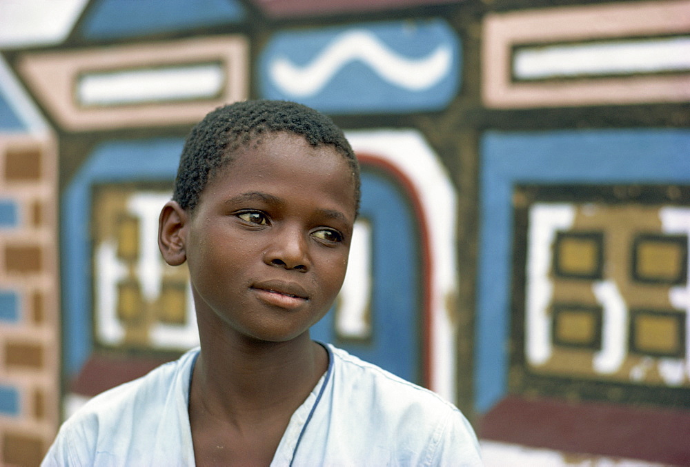 Portriat of young boy, Ndebele village, near Pretoria, South Africa, AFrica