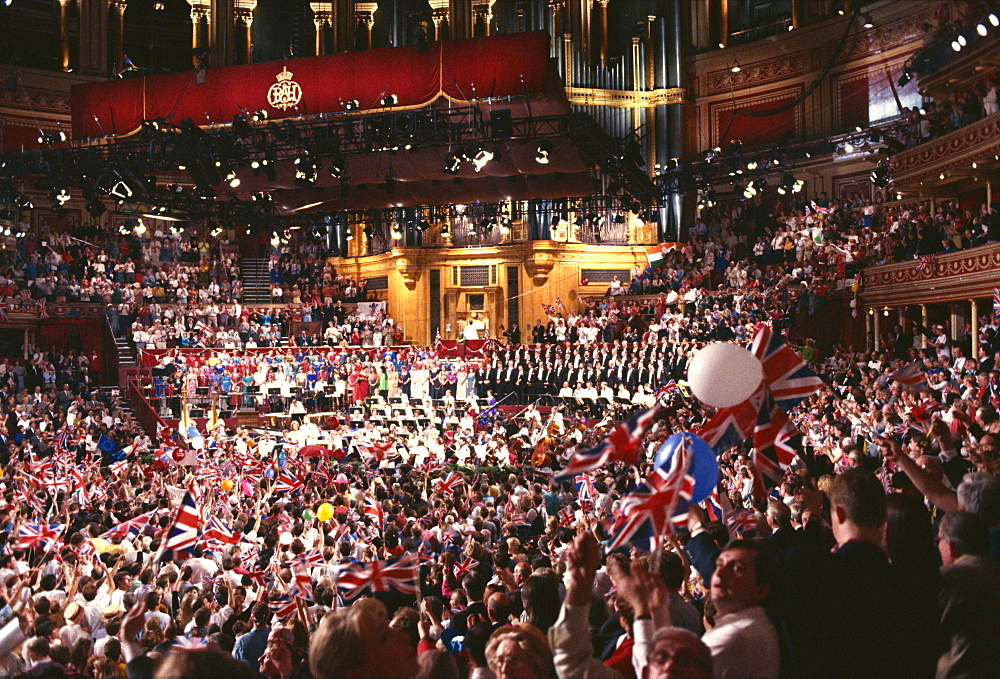 Audience at the Last Night of the Proms in 1992, Royal Albert Hall, Kensington, London, England, United Kingdom, Europe