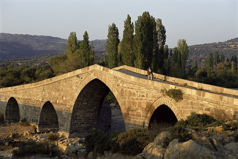 Ottoman bridge dating from the 14th century, Assos, Aegean, Turkey, Anatolia, Asia Minor, Eurasia