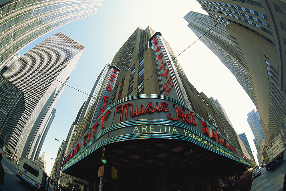 Wide angle view of the Radio City Music Hall, Manhattan, New York City, United States of America, North America