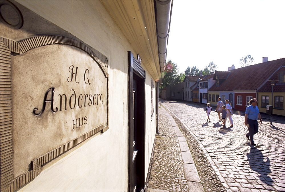 House in Hans Jensens Straede where Hans Christian Andersen grew up, Odense, Funen Island, Denmark, Europe