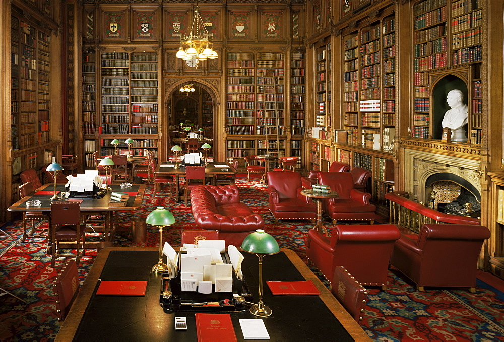 The Lords Library, Houses of Parliament, Westminster, London, England, United Kingdom, Europe