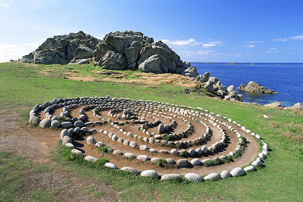 Troy Town maze, St. Agnes, Isles of Scilly, United Kingdom, Europe