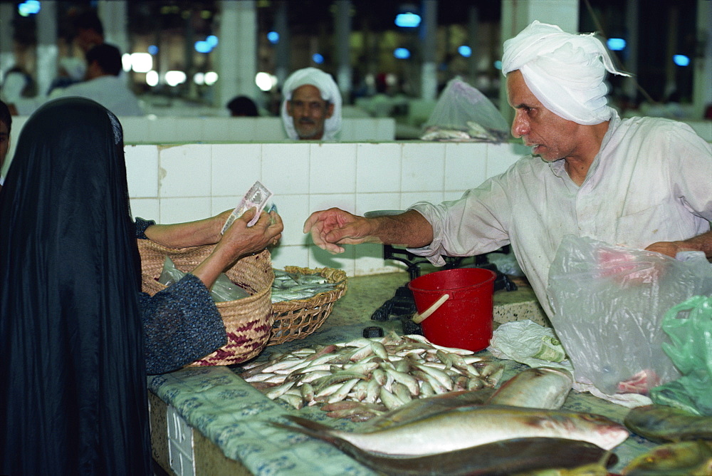 Trade at the fish market, Manama, Bahrain, Middle East