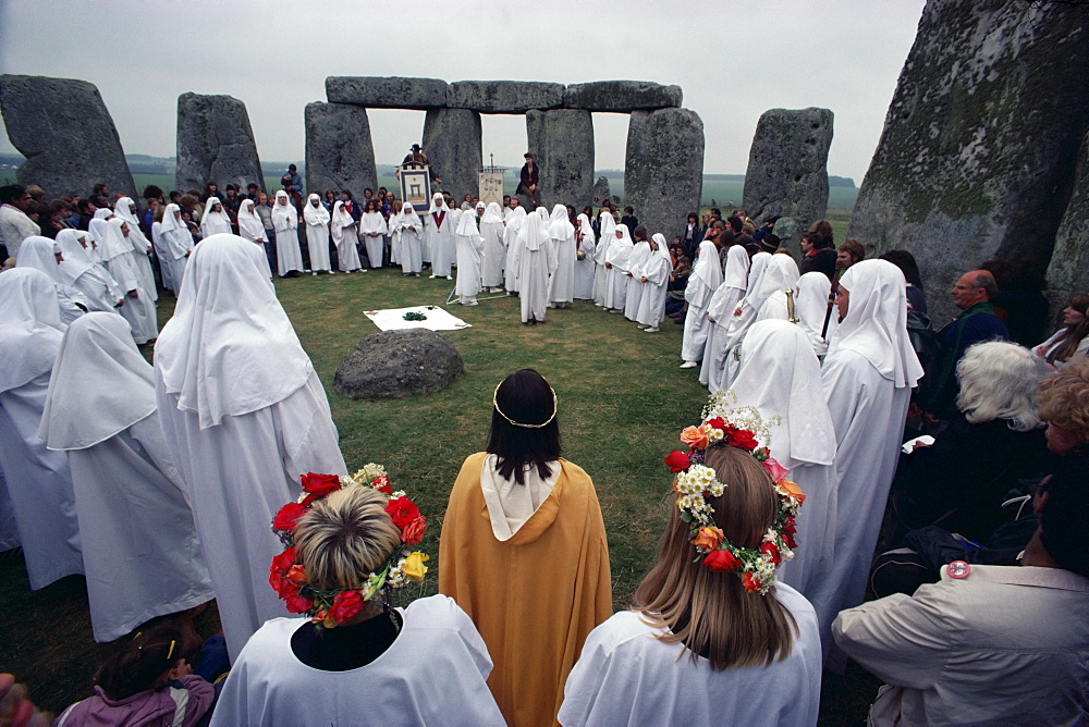 Druids at Stonehenge, Wiltshire, England, United Kingdom, Europe