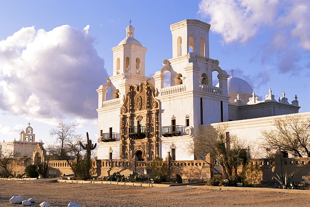 Mission San Xavier del Bac on the San Xavier Indian Reservation outside Tucson, Arizona, United States of America, North America