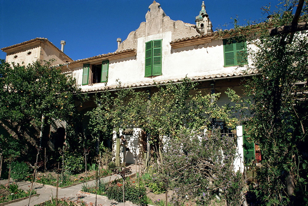 Apartment and garden of Chopin and Georges Sand, 1838, at Carthusian Monastery, Valldemosa, Mallorca (Majorca), Balearic Islands, Spain, Europe